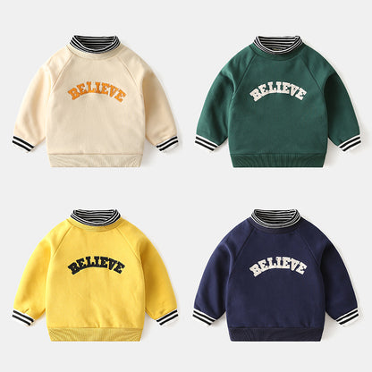 Believe print sweater