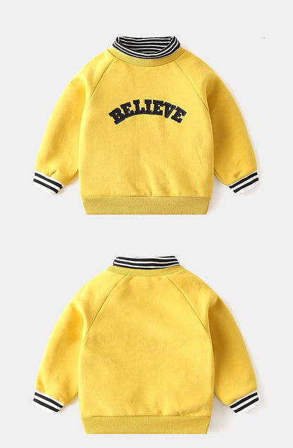 Believe print sweater