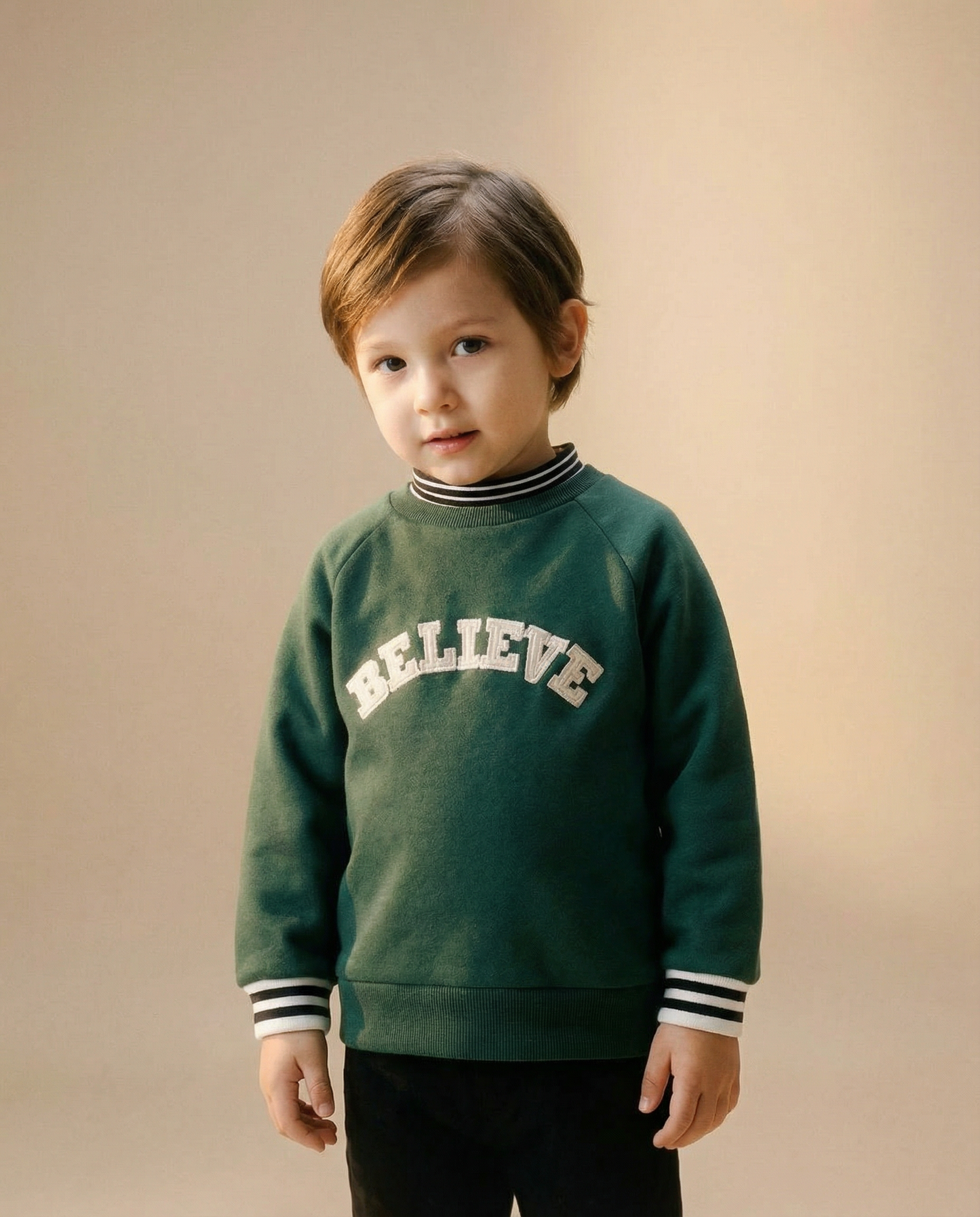 Believe print sweater