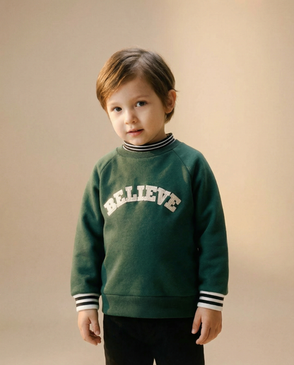 Believe print sweater