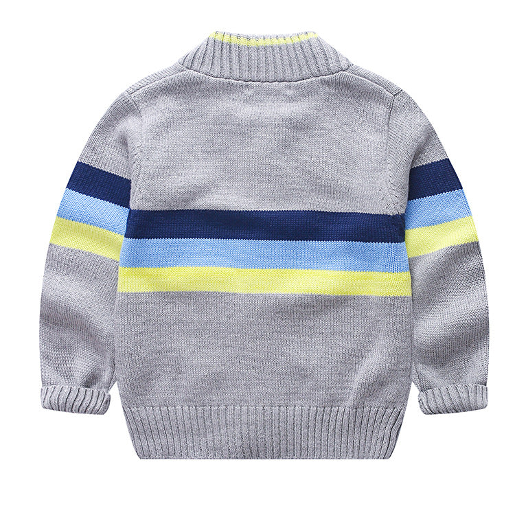 Striped zipper sweater