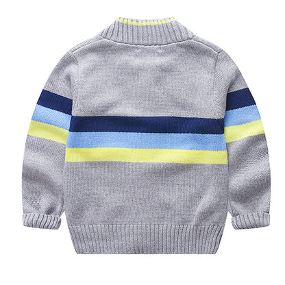 Striped zipper sweater